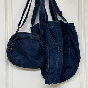 Denim Blue Women's Bag 2 piece Set